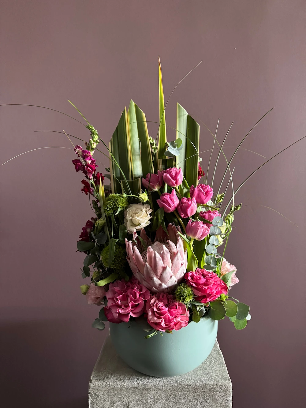 King protea ile hazırlanmış soft aranjman